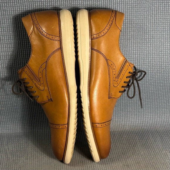 GH Bass & Co WILSON Buck Cognac Eye Lace Up Leather Men's Shoes Size 11.5 - Picture 6 of 9